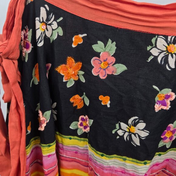 Jasmine Sports Multicolor Multipattern Boho Beaded 100% Cotton Maxi Skirt Medium - Picture 6 of 16